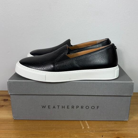 Aquatalia Onida Slip-on Sneaker in Black Leather Women's Size 8.5 - Picture 3 of 9